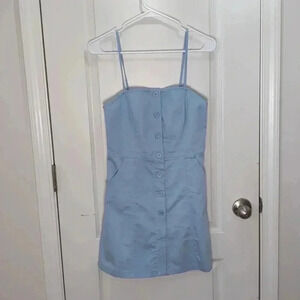 Luvalot Women's Button Fown Mini Dress